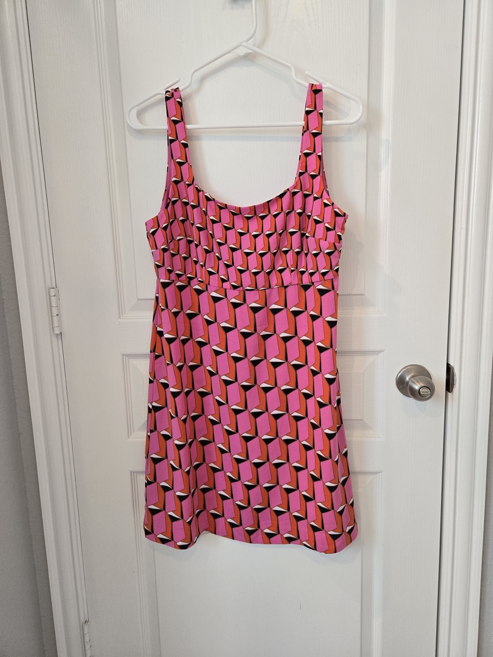 Diane Von Furstenberg Pink and Orange Geometric Tank Dress